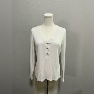 White Henley Women's Top
